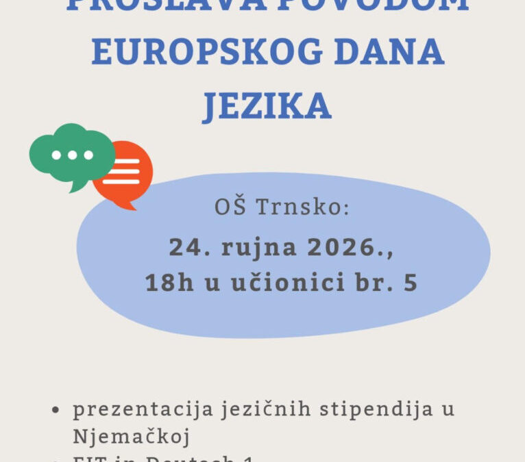 PROSLAVA POVODOM EUROPSKOG DANA JEZIKA